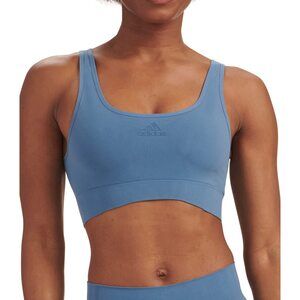 Adidas Women Micro 720 Seamless Scoop Lounge Bra Altered Blue Small